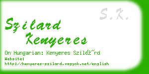 szilard kenyeres business card